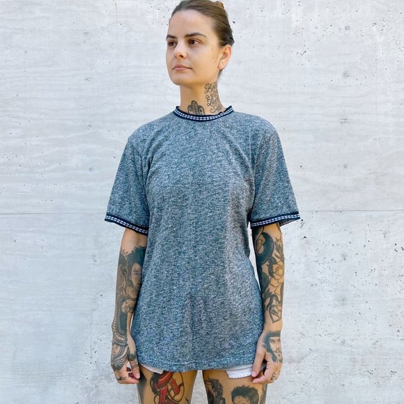 THE HUNDREDS/Preowned Men's High Crew Neck Tee Shirt Short Sleeve in Blue L - Picture 4 of 9